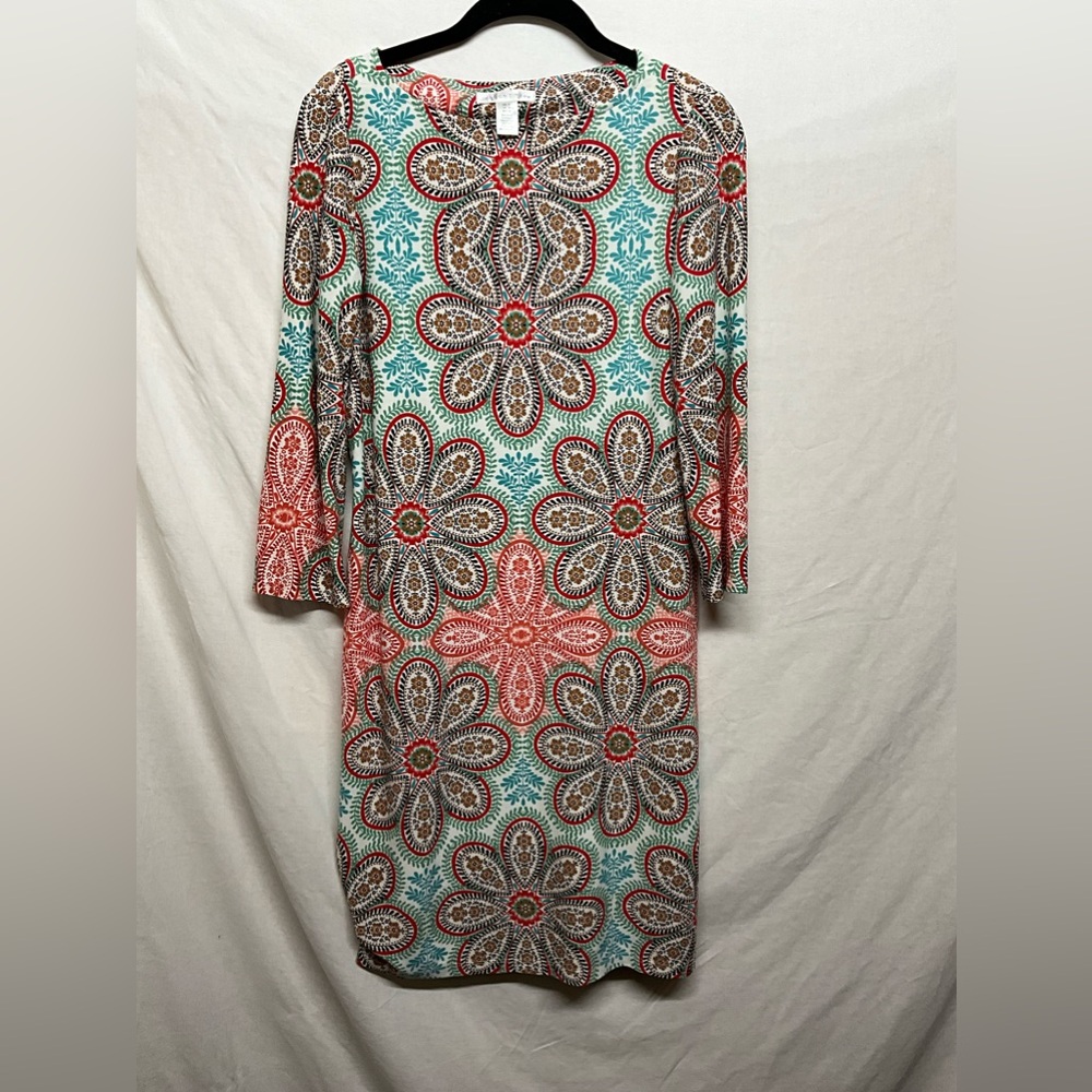 Beautiful Vibrant Boho Printed London Times 3/4‎ Quarter Sleeve Dress Size 6